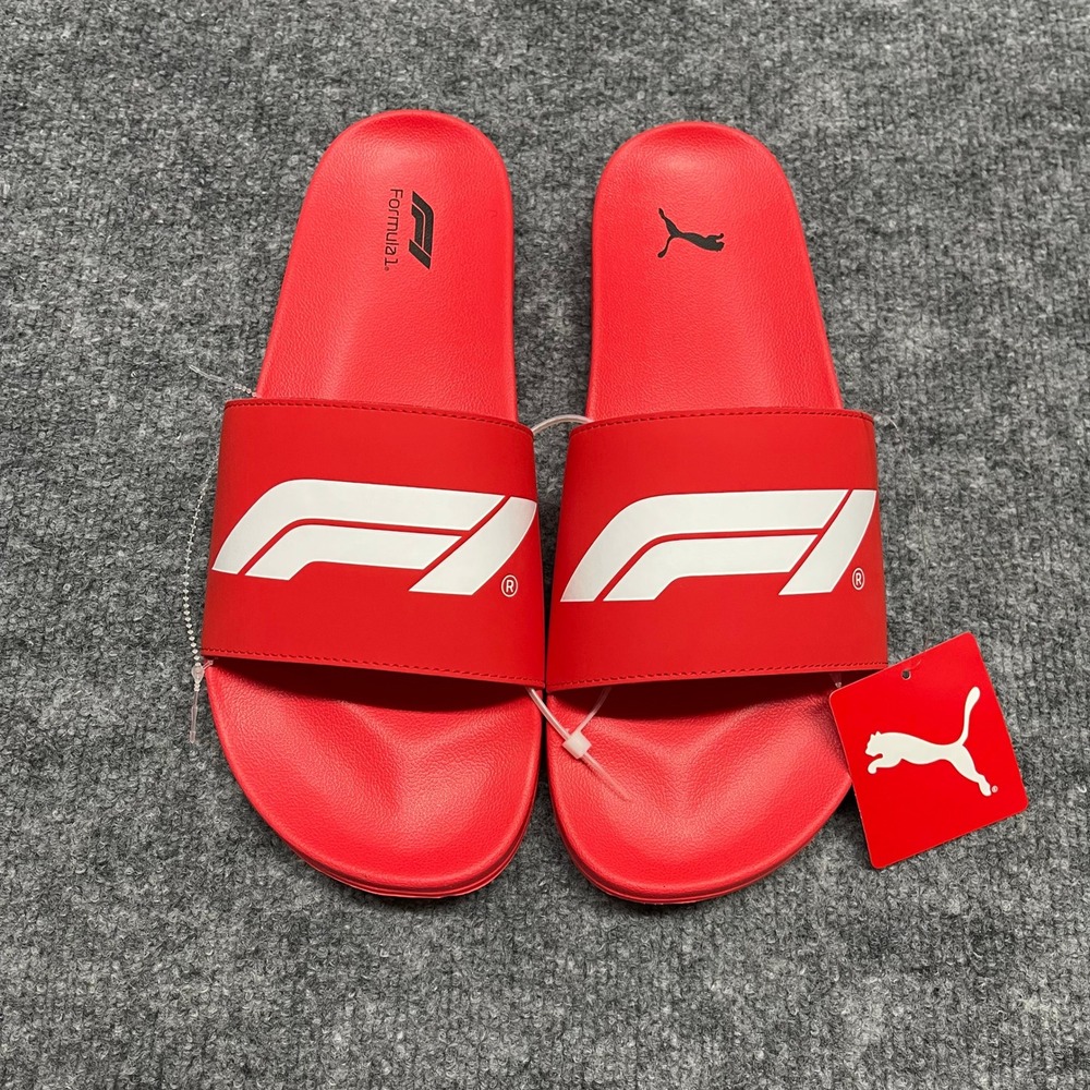 Puma Formula 1 F1 Slides Mens Size 11 Red Leadcat 2.0 Racing Sandals Flip Flops